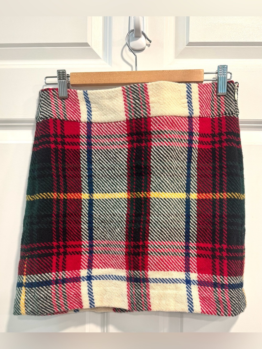 Vintage J.Crew plaid wool A-line mini skirt